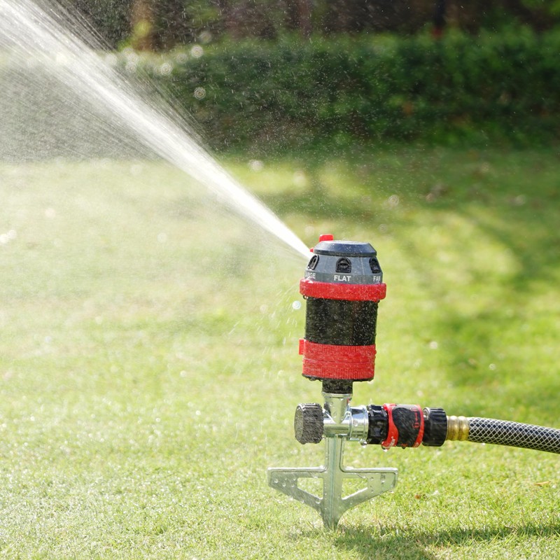 Eden 94144 6-Pattern Rotary Gear Drive Sprinkler with Step Spike