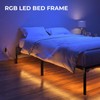 Rolanstar Bed Frame with USB Charging Station, Full Bed Frame