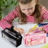 YSDYY 2-Piece Transparent Pencil Bag, Multi-Layer Storage Bag Pencil Case,