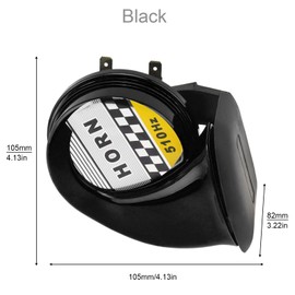 Windance 130DB 510HZ High Tone Electric Horn Waterproof Loud Snail Air Horn for 12V Vehicles Motorcycle Scooter Boat Trucks (Black)