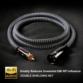 SKW Single XLR Male to RCA Male Cable, WG Series Copper and Silver Stranded Wire, Suitable for CD, Amplifier 4.9ft/1.5M (1 Cable)