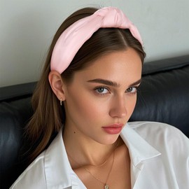 YISSION Pink Knotted Headband Non Slip Wide Head Band Fashion Headbands for Women Top Knot Hairband Hair Accessories for Women Girls