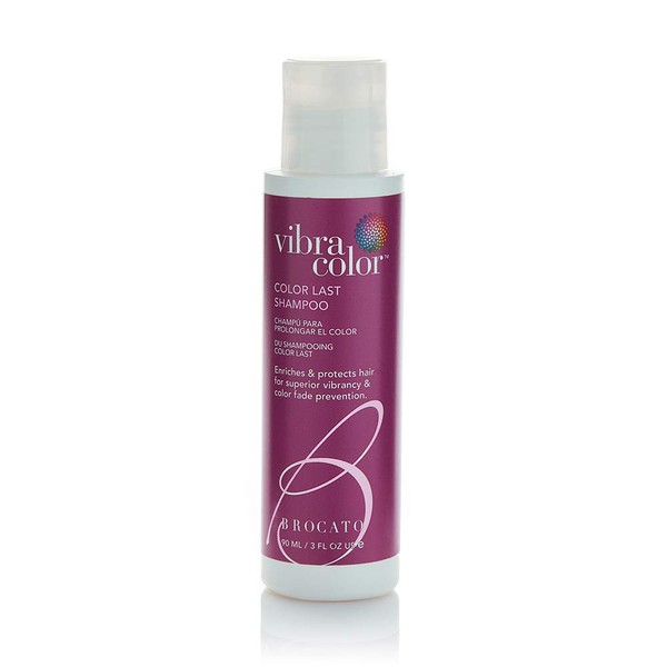 Brocato Vibracolor Color Last Shampoo: Color Safe Shampoo for Color Treated Hair - Prevents Fading and Extends the Life and Brilliance of Colored Hair - Contains No Sulfate or Parabens - 3 Oz