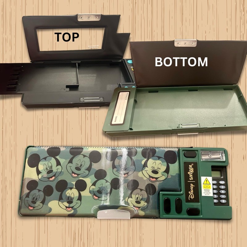 Green Camouflage Pop-Out Pencil Case – Multi-Compartment Kids’ Stationery Organiser