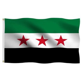 Syria Republic 5X8FT Flag, Syrian National Council Independence, Vivid Color, All Weather, Double Stitched Arab Flag With Sturdy Brass Ring (5X8)