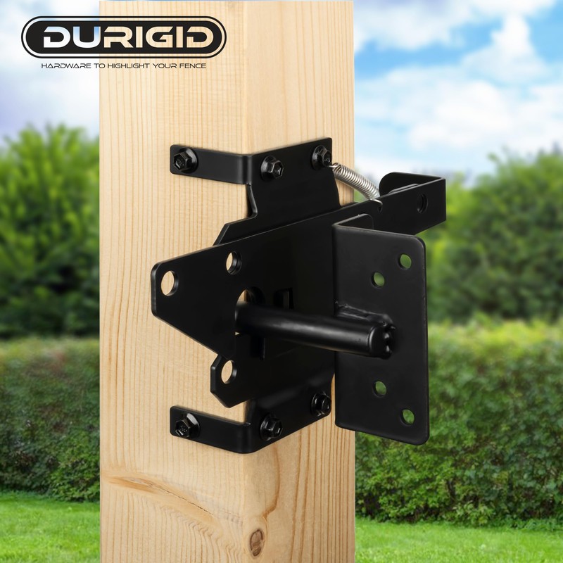 DURIGID Heavy Duty Gate Latch, Gravity Auto-Locking Gate Locks for