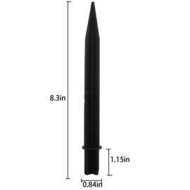 Caishun 8PCS 8.26 Inch Black Torch Stake ABS Light Pole Path Light Replacement Solar Stake Solar Lawn Lamp Ground Pole Housing Flame Lamp Accessories Suitable for Garden and Road Light Poles