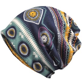 BUZZxSELECTION CAP145 Women's Knit Hat, Cap, Ethnic Pattern, Stylish, Summer Knit