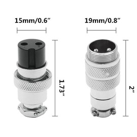 RUNCCI-YUN GX20 2Pin Aviation Plug, Circular Metal Aviation Plug, GX20 Male Female Connector 2Pin Panel Mounting Cable Connector