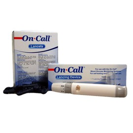 On Call 100 Sterile Lancets and Auto Lancing Device White