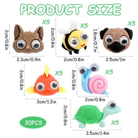 30 Pcs Fun Animals Push Pins, 6 Pattern Push Pins for Cork Board Including Puppy Fish Bee Snail Turtle and Cat, Decorative Pushs Pin for Office Home Decor, Cute Pushs Pin for Cork Board Photo Wall Map