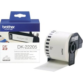 Brother Brother Original Equipment DK-22205 Continuous Length Paper Black on White Single Label Roll 62mm (W) x 30.48m (L)