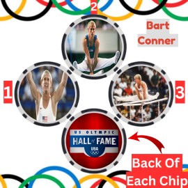 Olympics Bart Conner Gymnastics Olympian Set Of 3 Collectible Poker Chips