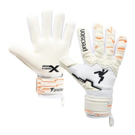 Precision Training Fusion X Pro Negative Contact Duo Grip Professional Football Adult's Goalkeeper Gloves, White, 9