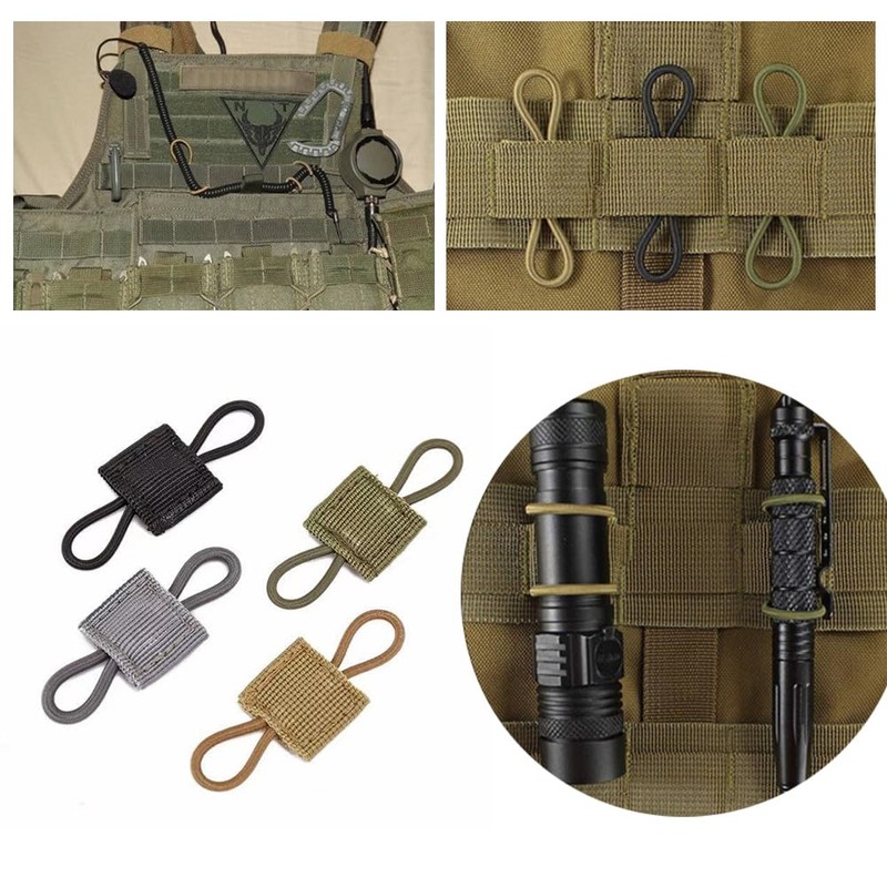 XINGSUI Pack of 16 Elastic Webbing, Tactical Retainer Outdoor Tool,