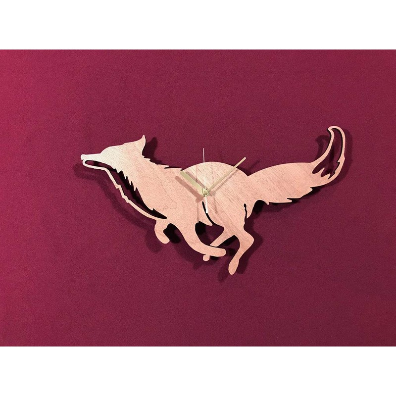 Fox Clock - Wooden Fox Clock - Full Fox. Perfect