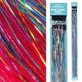 Lime Crime Unicorn Hair Tinsel Kit, Rainbow - Tinsel Hair Extensions - Easy to Use Sparkly, Shimmery & Iridescent Glitter Hair Extensions - Fairy Hair Tinsel Kit - Vegan Clip In Hair Tinsels