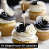 Cocktail Picks,100 Pcs Black Pearl White Pearl Toothpicks for Appetizers,4.7
