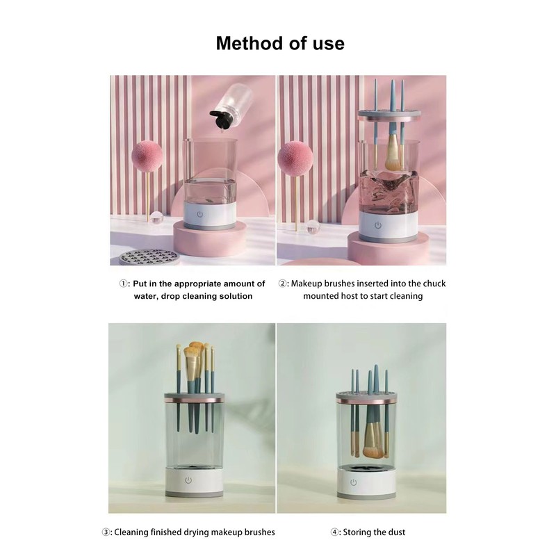 Wireless Makeup Brush Cleaner Machine 7000RPM Auto Rotating USB Electric