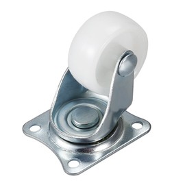 uxcell Swivel Caster Wheels 1.2" Polypropylene with 360 Degree Top Plate 66LBS Capacity for Furniture Carts Workbench, White, Pack of 8