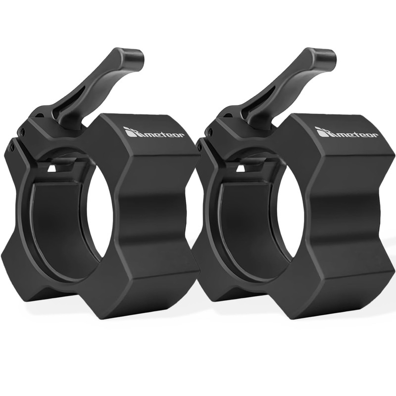 Meteor Essential Olympic Quick-Release Barbell Collars, Aluminium Collar, Barbell Clamp,