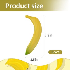 HUIANER Artificial Yellow Bananas 6PCS Fake Banbana Simulation Fake Fruit Home House Kitchen Decoration Set