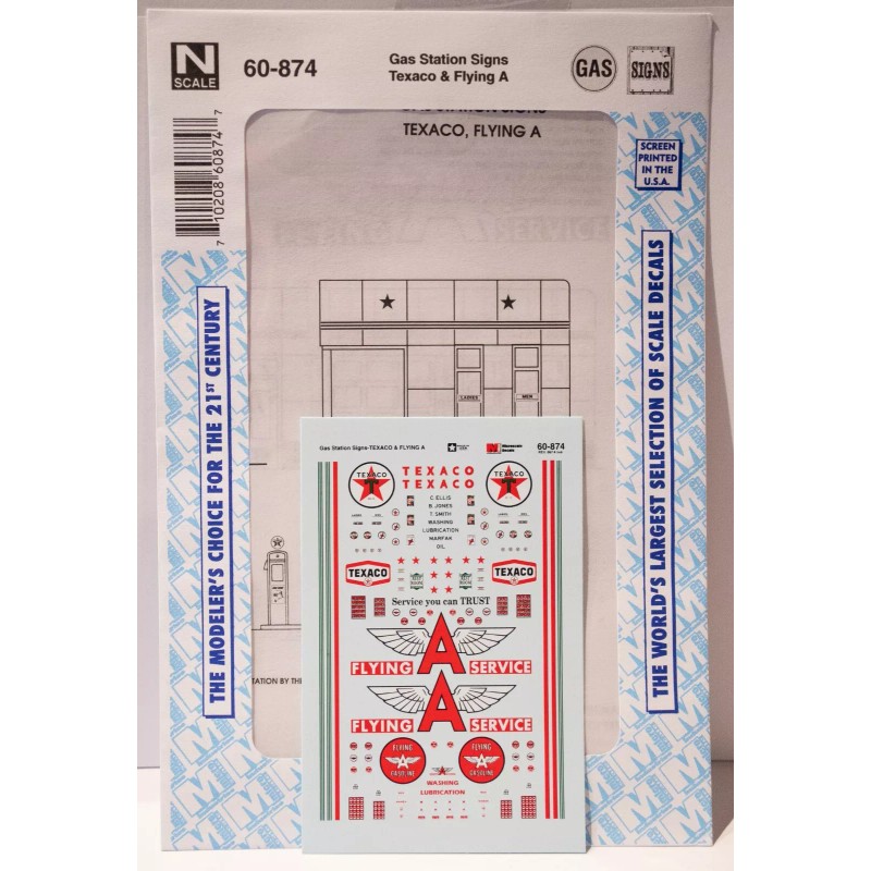 Microscale Decal #60-874 Gas Station Signs