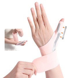手首 サポーター 【超薄型/内蔵スプリングバー】 腱鞘 固定 保護 親指 サポーター 調整可能 親指付け根サポーター 筋トレ 保護 怪我防止 超薄型 軽量 吸汗速乾 スポーツ 家事 育児 パソコン/スマホ操作 男女兼用 (ピンク, S, 左)