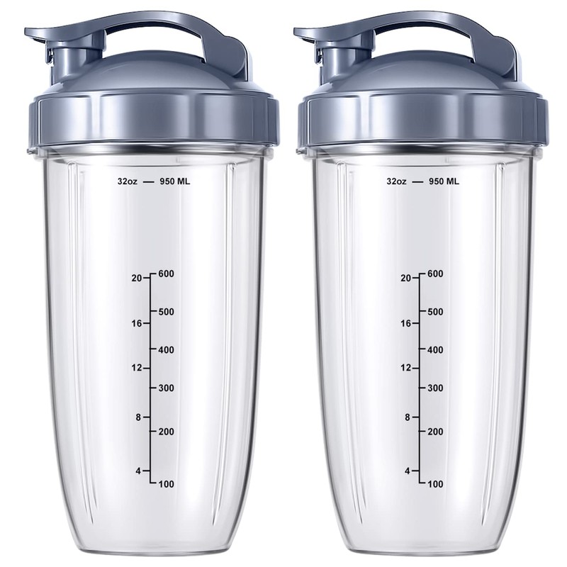 2-Pack Replacement Parts Upgrade 32oz Cups with Flip-Top to-Go-Lid and