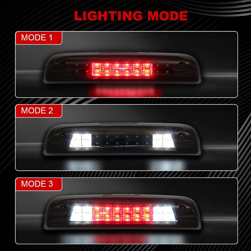 DimFlux Third Brake Light LED High Mount Stop Light Compatible