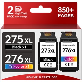 InkID PG-275XL CL-276XL for Canon 275 and 276 Ink Cartridges Combo Pack PG 275 CL 276 XL Work for Canon Pixma TR4700 TR4720 TR4722 TS3520 TS3522 TS3500 Printer