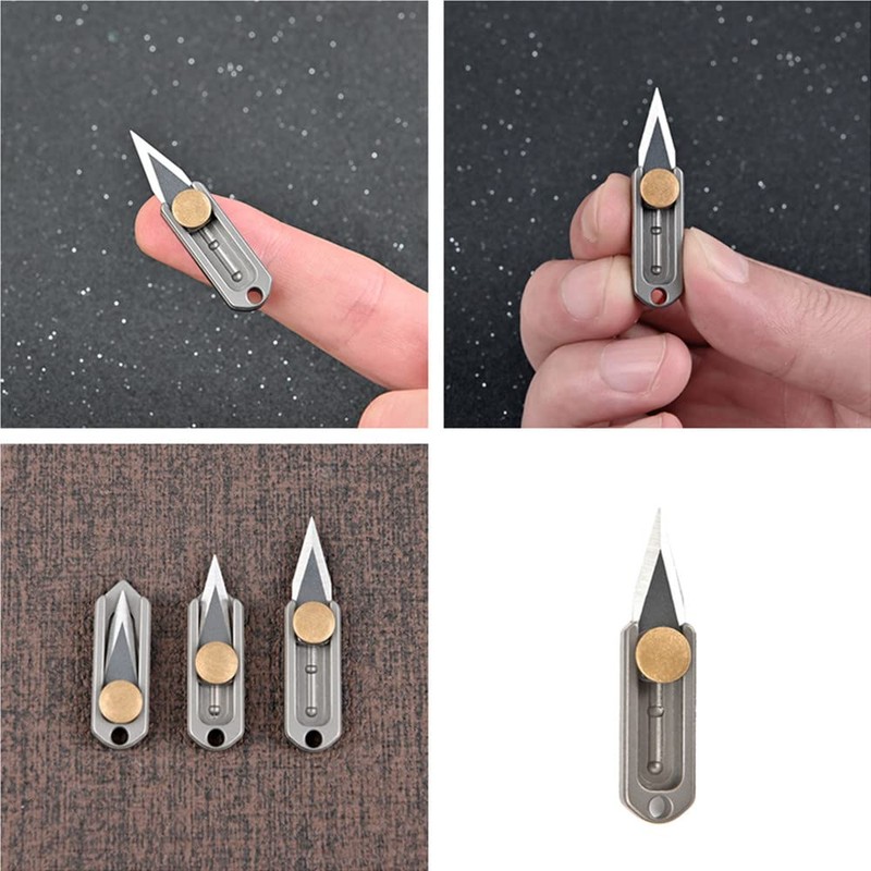 SZHOWORLD Ultra Small Titanium Utility Knife, EDC Tiny Knife Box/Package