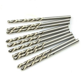SUPERTOOL HSS High-Speed Steel Drill Bits 0.8mm Straight Shank Twist Metric Drill for Wood Plastic Aluminum (10Pcs)