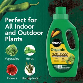 Miracle-Gro Organic Plant Food, Made from Plants for All Plants, Use with Indoor or Outdoor Container Plants and In-Ground Gardens, OMRI Listed, 32 oz.