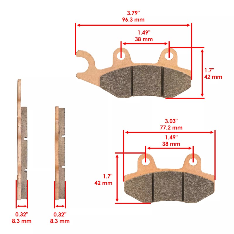 Caltric Front Right & Left Brake Pads For Kawasaki Mule