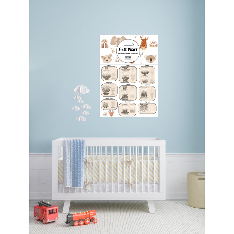 100 Foods Baby First Years Baby Milestones Chart (A3) 100