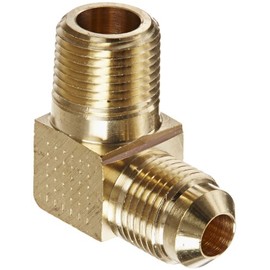 Eaton Weatherhead 49X6X6 Brass CA360 SAE 45 Degree Flare, 90 Degree Elbow, 3/8" NPT Male x 3/8" SAE Male