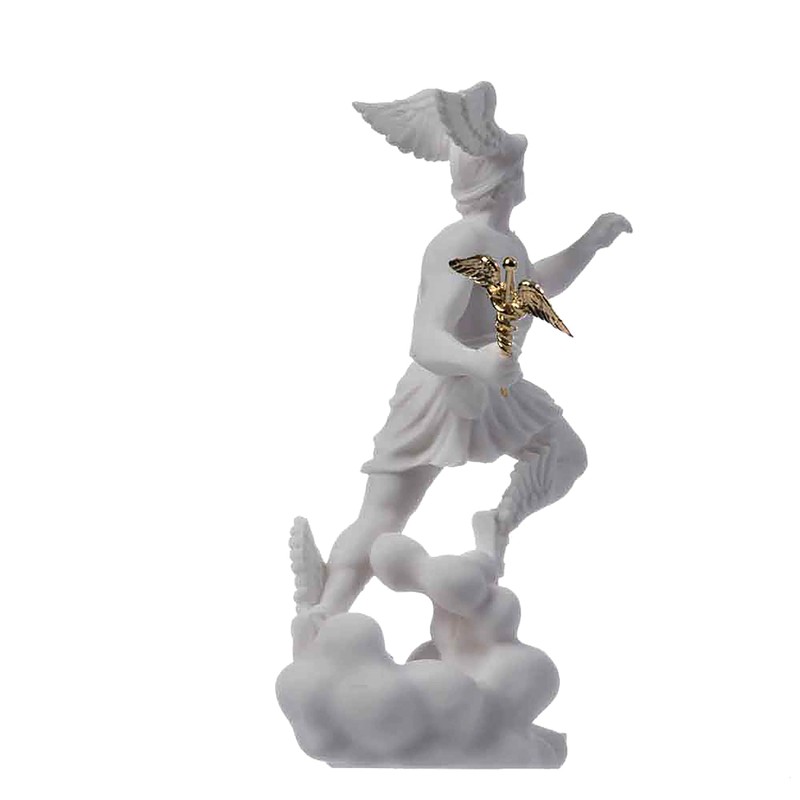 Hermes Mercury God Zeus Son Roman Statue Alabaster 17 cm