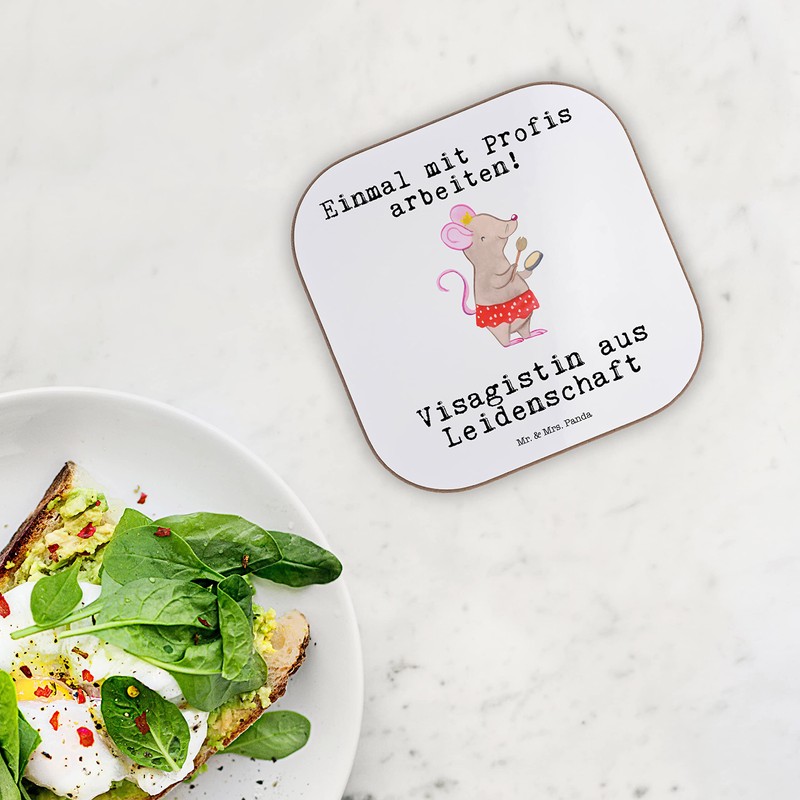 Mr. & Mrs. Panda Square Coasters Makeup Artist with Passion