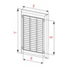 Air Vent Grille 190mm x 250mm with Adjustable Shutter and