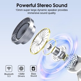 Wireless Earbuds, Bluetooth Headphones HiFi Stereo, 40H Playtime in-Ear Earbud, 2024 Bluetooth 5.3 Earbuds with LED Power Display, IP7 Waterproof Wireless Earphones Sport Headset for Android iOS