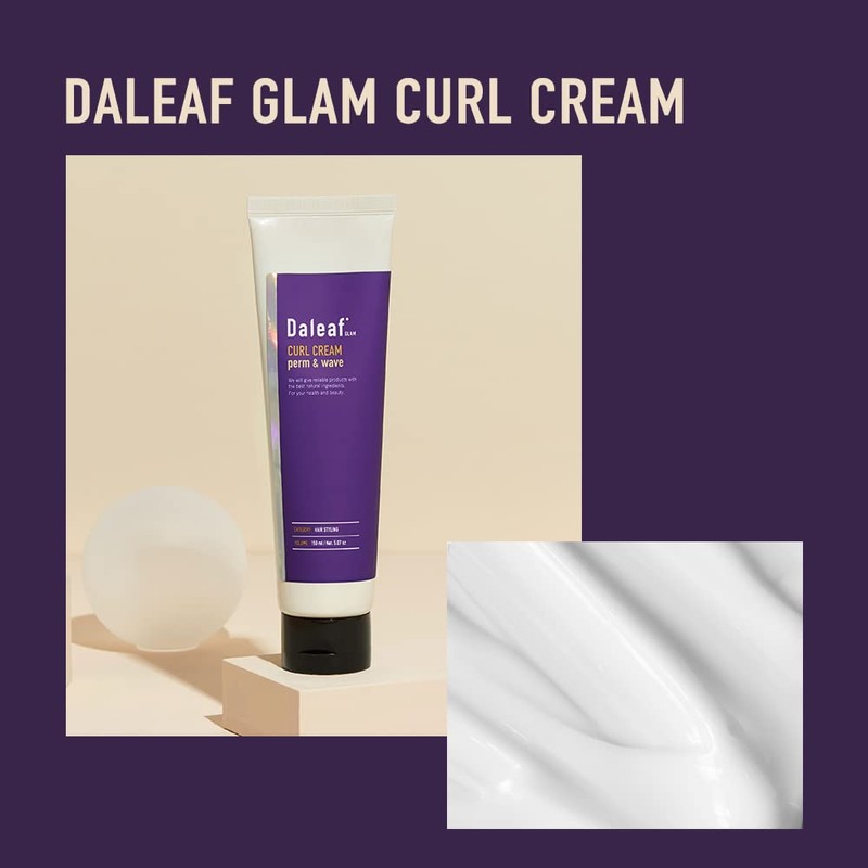Daleaf Glam Curling Cream, 5.1 fl oz (150 ml), Glam