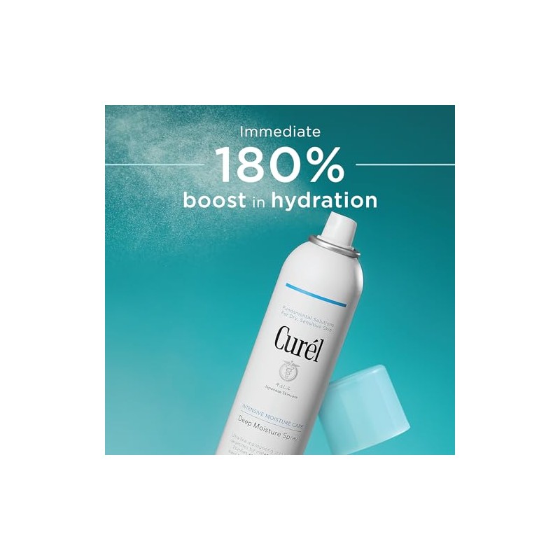 Curél Deep Moisture Spray, Spray on Moisturizer for Dry Skin,
