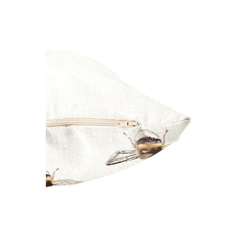 Evans Lichfield Bee Happy Repeat Cushion Cover, White, 43 x