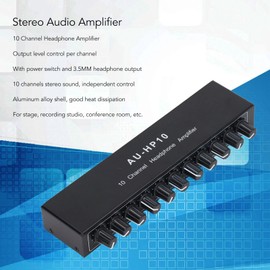 ANKROYU Stereo Audio Amplifier, Aluminum Alloy Multi Channel Audio Splitter Headphone Amplifier, Splitter Stereo Headphone Amplifier, Output Audio Amplifier for Sound Mixer
