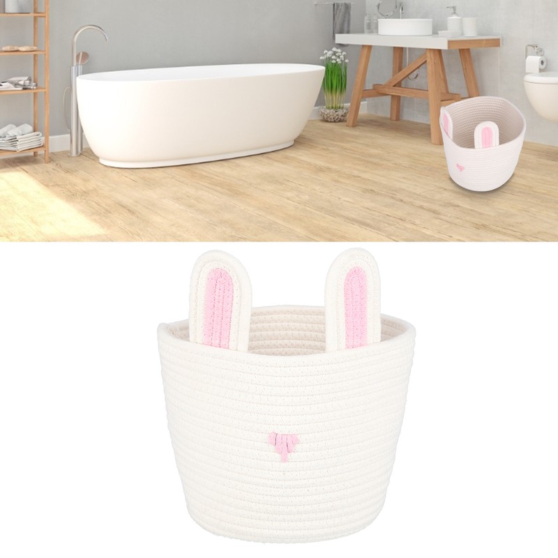 Storage Basket Rugged Lovely Small Bunny Attractive Decorative Home Furnishing