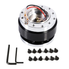 CENPEK Universal 6 Hole Bolt Ball Steering Wheel Black Release Hub Adapter Snap Off Boss