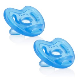 Nuby Nûby 5894 MOS Chupon Ortodontico 100% De Silicon, Azul/Aqua, Feeding Accessories Baby Boys, Azul/aqua, 1 Unidad Paquete De
