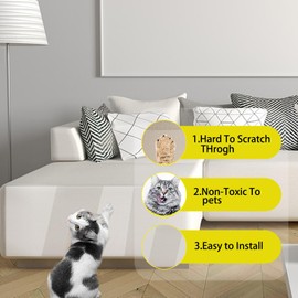 Anti-Scratch Cat Scratching Deterrent Tape, 20cm x 5m Transparent Clear Cat Scratch Furniture Protector, for Couch,Carpet,Doors