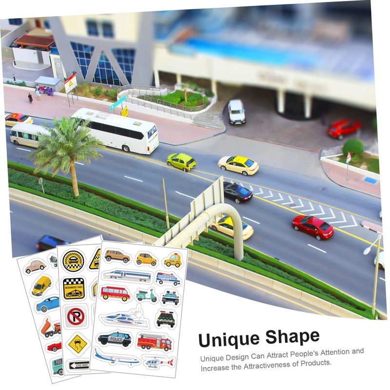 HAPINARY 1 Set Road Traffic Sign Stickers Decorative Paper Stickers